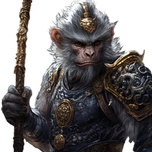 Sun Wukong Warrior Vinyl Car Decal Sticker – Waterproof & UV-Resistant 8"