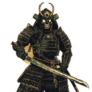 Samurai Woodcut Illustration Vinyl Car Decal Sticker – Waterproof & UV-Resistant 8" Samurai Woodcut Illustration Vinyl Car Decal Sticker – Waterproof & UV-Resistant 8"