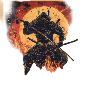 Fiery Samurai Vinyl Car Decal Sticker – Waterproof & UV-Resistant 8" Fiery Samurai Vinyl Car Decal Sticker – Waterproof & UV-Resistant 8"