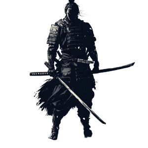 Samurai Portrait Vinyl Car Decal Sticker – Waterproof & UV-Resistant 8"