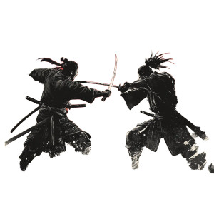 Samurai Duel V2 Vinyl Car Decal Sticker – Waterproof & UV-Resistant 8"
