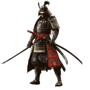 Samurai Illustration V3 Vinyl Car Decal Sticker – Waterproof & UV-Resistant 8"