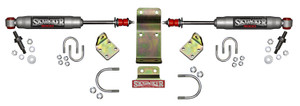 High Clearance Dual Steering Stabilizer Set | Reduce Fatigue & Enhance Control | Silver, with Brackets