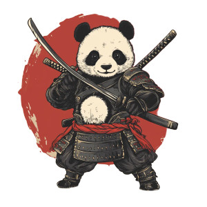 Samurai Panda Warrior Vinyl Car Decal Sticker – Waterproof & UV-Resistant 8"