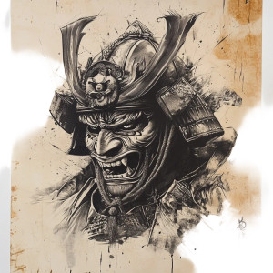 Samurai Hannya Mask V5 Vinyl Car Decal Sticker – Waterproof & UV-Resistant 8"