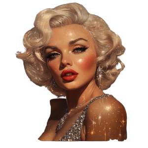 Glittery Marilyn Monroe Vinyl Car Decal Sticker – Waterproof & UV-Resistant 8"