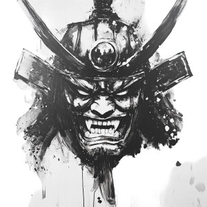 Samurai Oni Art Vinyl Car Decal Sticker – Waterproof & UV-Resistant 8"