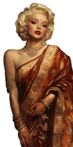 Marilyn In Saree Vinyl Car Decal Sticker – Waterproof & UV-Resistant 8"