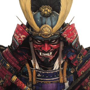 Samurai Tengu Mask V2 Vinyl Car Decal Sticker – Waterproof & UV-Resistant 8"