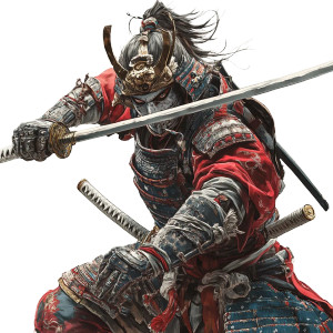 Samurai Attack Pose Vinyl Car Decal Sticker – Waterproof & UV-Resistant 8"