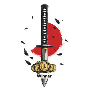 Winner Katana Logo Vinyl Car Decal Sticker – Waterproof & UV-Resistant 8"