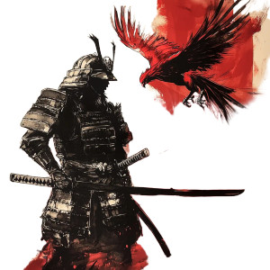 Samurai And Phoenix Vinyl Car Decal Sticker – Waterproof & UV-Resistant 8"