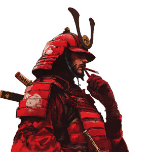 Red Armor Samurai Vinyl Car Decal Sticker – Waterproof & UV-Resistant 8"