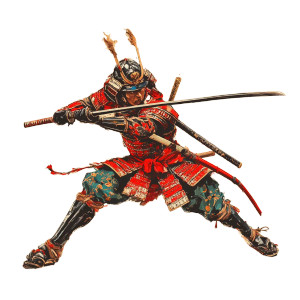 Samurai With Spear Vinyl Car Decal Sticker – Waterproof & UV-Resistant 8"