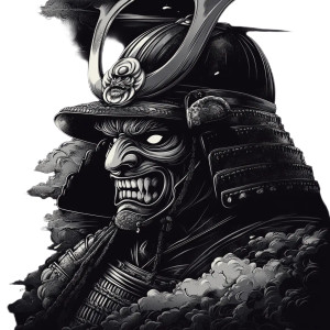 Evil Samurai Mask V2 Vinyl Car Decal Sticker – Waterproof & UV-Resistant 8"