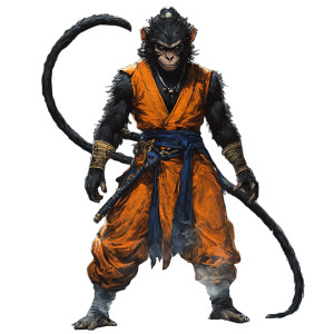 Monkey Warrior Forms Vinyl Car Decal Sticker – Waterproof & UV-Resistant 8"