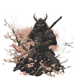 Kawaii Samurai Vinyl Car Decal Sticker – Waterproof & UV-Resistant 8"