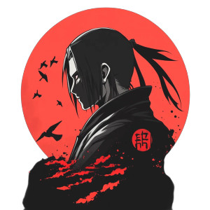 Itachi Uchiwa Logo Vinyl Car Decal Sticker – Waterproof & UV-Resistant 8"