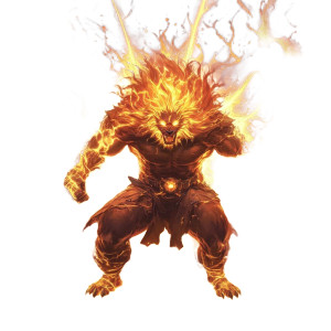 Fire Lion Man Vinyl Car Decal Sticker – Waterproof & UV-Resistant 8"