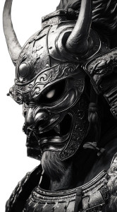 Oni Samurai Portrait V2 Vinyl Car Decal Sticker – Waterproof & UV-Resistant 8"