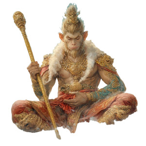 Monkey King Meditating Vinyl Car Decal Sticker – Waterproof & UV-Resistant 8"