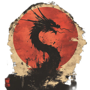 Japanese Dragon Silhouette Vinyl Car Decal Sticker – Waterproof & UV-Resistant 8"