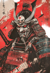 Samurai Demon Mask V10 Vinyl Car Decal Sticker – Waterproof & UV-Resistant 8"