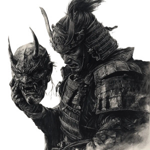 Samurai With Mask V6 Vinyl Car Decal Sticker – Waterproof & UV-Resistant 8"