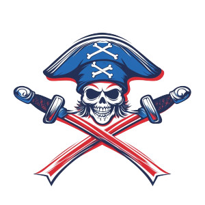 Pirate Hat Logo Vinyl Car Decal Sticker – Waterproof & UV-Resistant 8"