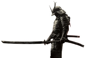 Armored Samurai Graffiti Vinyl Car Decal Sticker – Waterproof & UV-Resistant 8"