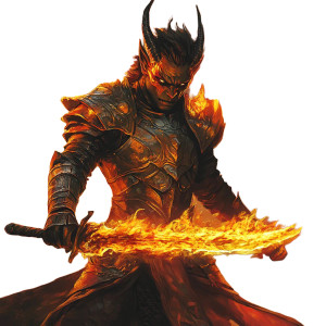 Fiery Tiefling Fighter Vinyl Car Decal Sticker – Waterproof & UV-Resistant 8" Fiery Tiefling Fighter Vinyl Car Decal Sticker – Waterproof & UV-Resistant 8"