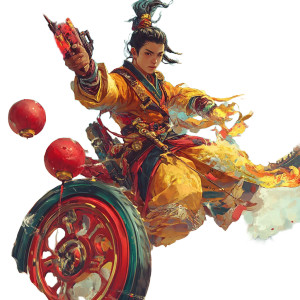 Nezha With Artifacts Vinyl Car Decal Sticker – Waterproof & UV-Resistant 8"