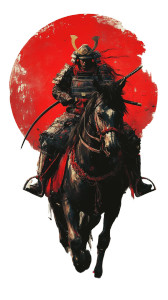 Flashy Samurai Riding Vinyl Car Decal Sticker – Waterproof & UV-Resistant 8"