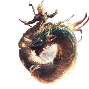 Epic Serpent Rider Vinyl Car Decal Sticker – Waterproof & UV-Resistant 8"