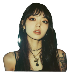 Tattooed Korean Woman Vinyl Car Decal Sticker – Waterproof & UV-Resistant 8"