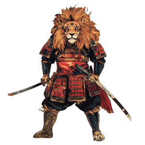 Lion Samurai Vinyl Car Decal Sticker – Waterproof & UV-Resistant 8" Lion Samurai Vinyl Car Decal Sticker – Waterproof & UV-Resistant 8"