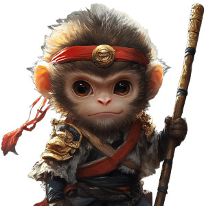 Fierce Monkey King Vinyl Car Decal Sticker – Waterproof & UV-Resistant 8"