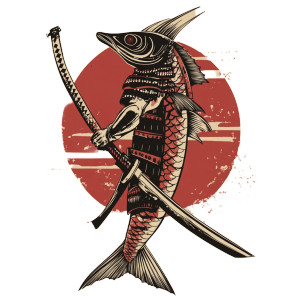Samurai Sword Fish Vinyl Car Decal Sticker – Waterproof & UV-Resistant 8" Samurai Sword Fish Vinyl Car Decal Sticker – Waterproof & UV-Resistant 8"