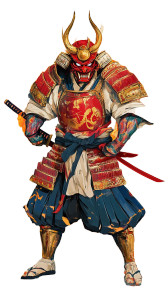 Fiery Demon Samurai Vinyl Car Decal Sticker – Waterproof & UV-Resistant 8"