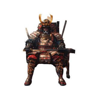 Samurai Throne Painting Vinyl Car Decal Sticker – Waterproof & UV-Resistant 8"