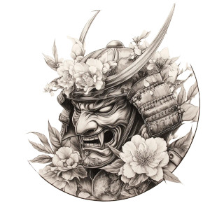 Samurai Hannya Mask V8 Vinyl Car Decal Sticker – Waterproof & UV-Resistant 8"