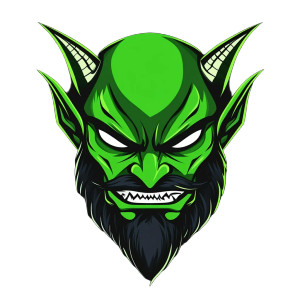 Green Devil Mascot Vinyl Car Decal Sticker – Waterproof & UV-Resistant 8" Green Devil Mascot Vinyl Car Decal Sticker – Waterproof & UV-Resistant 8"
