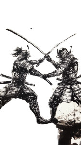 Samurai Epic Fight Vinyl Car Decal Sticker – Waterproof & UV-Resistant 8"