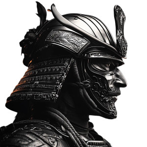 Ornate Samurai Mask Vinyl Car Decal Sticker – Waterproof & UV-Resistant 8"