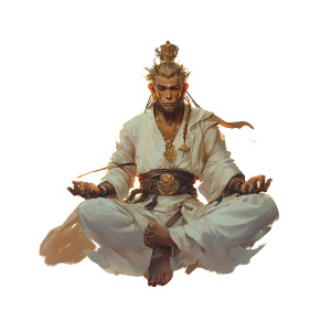 Monkey King Meditates Vinyl Car Decal Sticker – Waterproof & UV-Resistant 8"