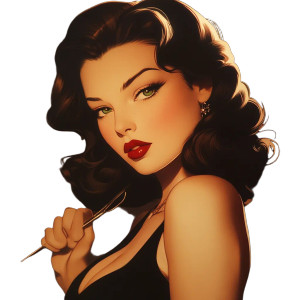 1940'S Anime Femme Vinyl Car Decal Sticker – Waterproof & UV-Resistant 8"