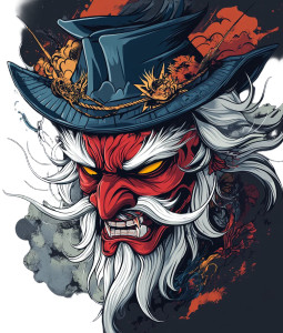 Red Oni Mask V2 Vinyl Car Decal Sticker – Waterproof & UV-Resistant 8"