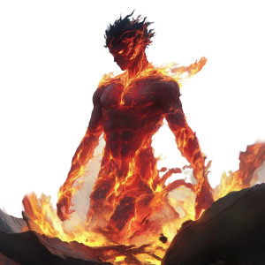 Fiery Anime Man Vinyl Car Decal Sticker – Waterproof & UV-Resistant 8"