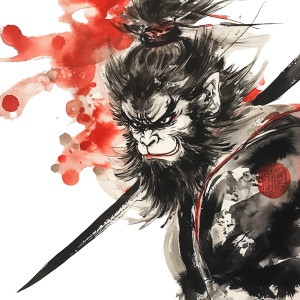 Monkey King Art V19 Vinyl Car Decal Sticker – Waterproof & UV-Resistant 8"