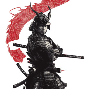 Samurai With Demon Mask Vinyl Car Decal Sticker – Waterproof & UV-Resistant 8" Samurai With Demon Mask Vinyl Car Decal Sticker – Waterproof & UV-Resistant 8"